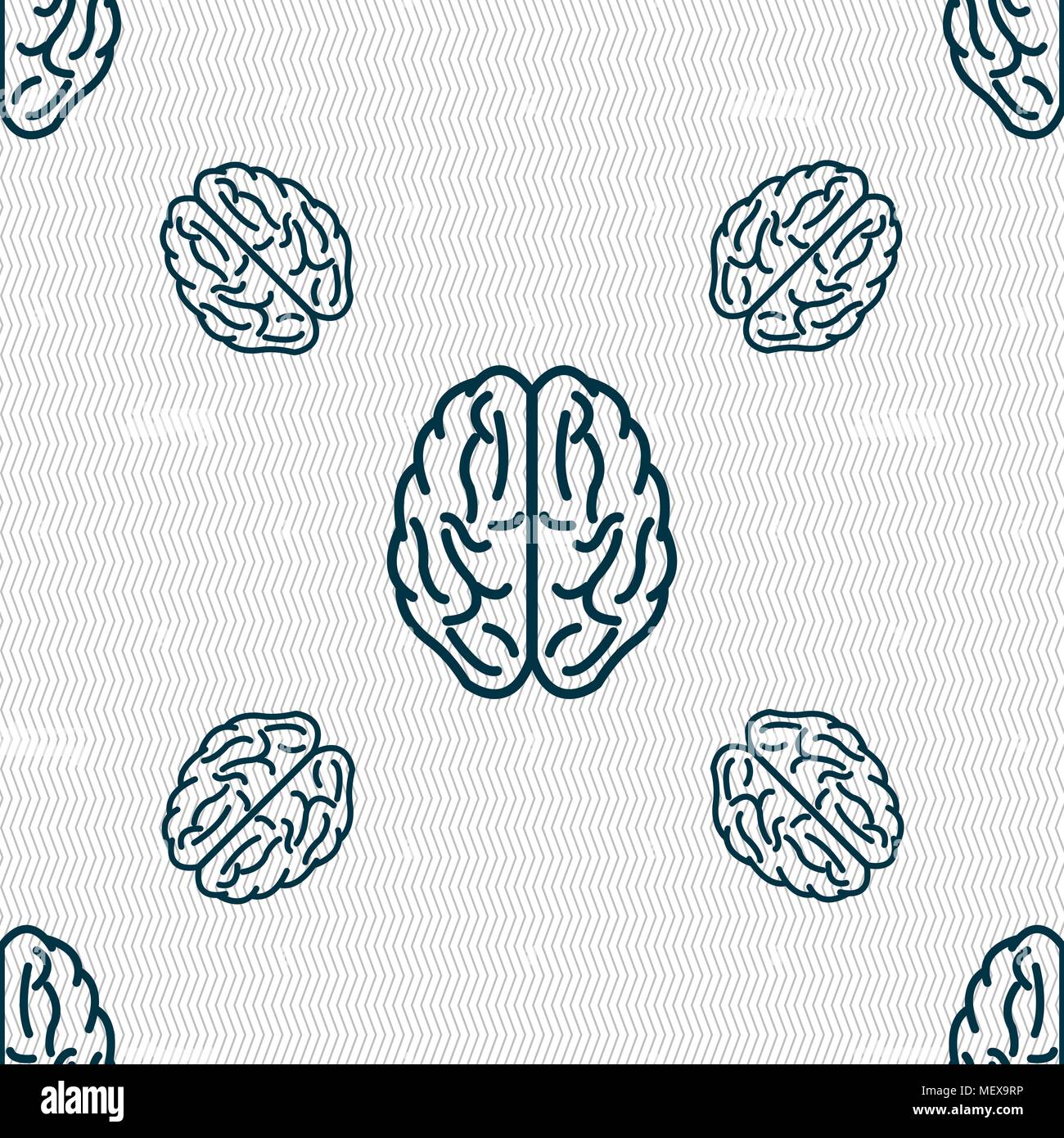 Brain sign. Seamless pattern with geometric texture. Vector illustration Stock Vector
