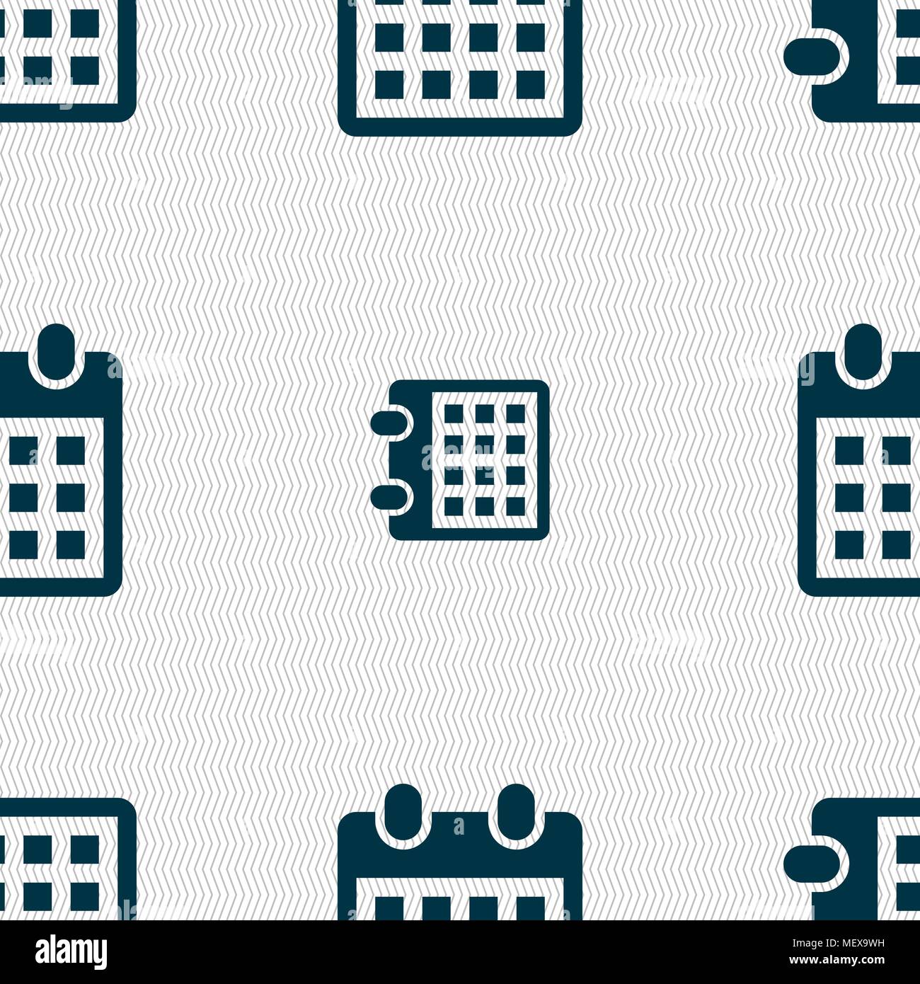 calendar page icon sign. Seamless pattern with geometric texture ...