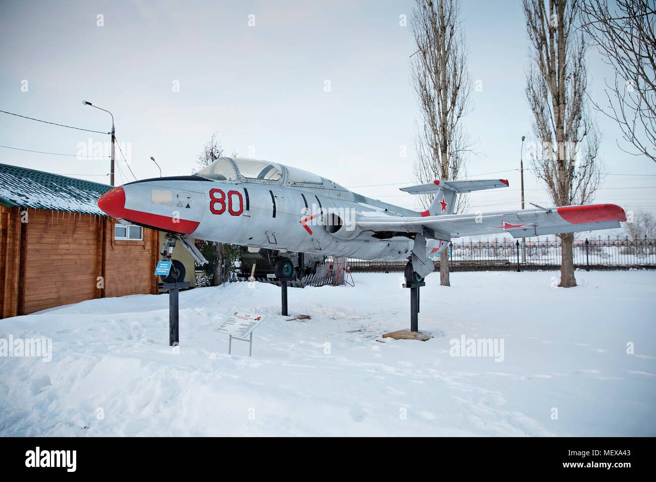 Victory Park, military vehicles,  Nizhny Novgorod, Aero L-29 Delfin, military jet trainer Stock Photo