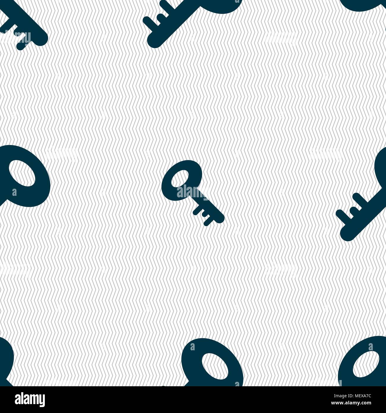 Key icon sign. Seamless pattern with geometric texture. Vector illustration Stock Vector