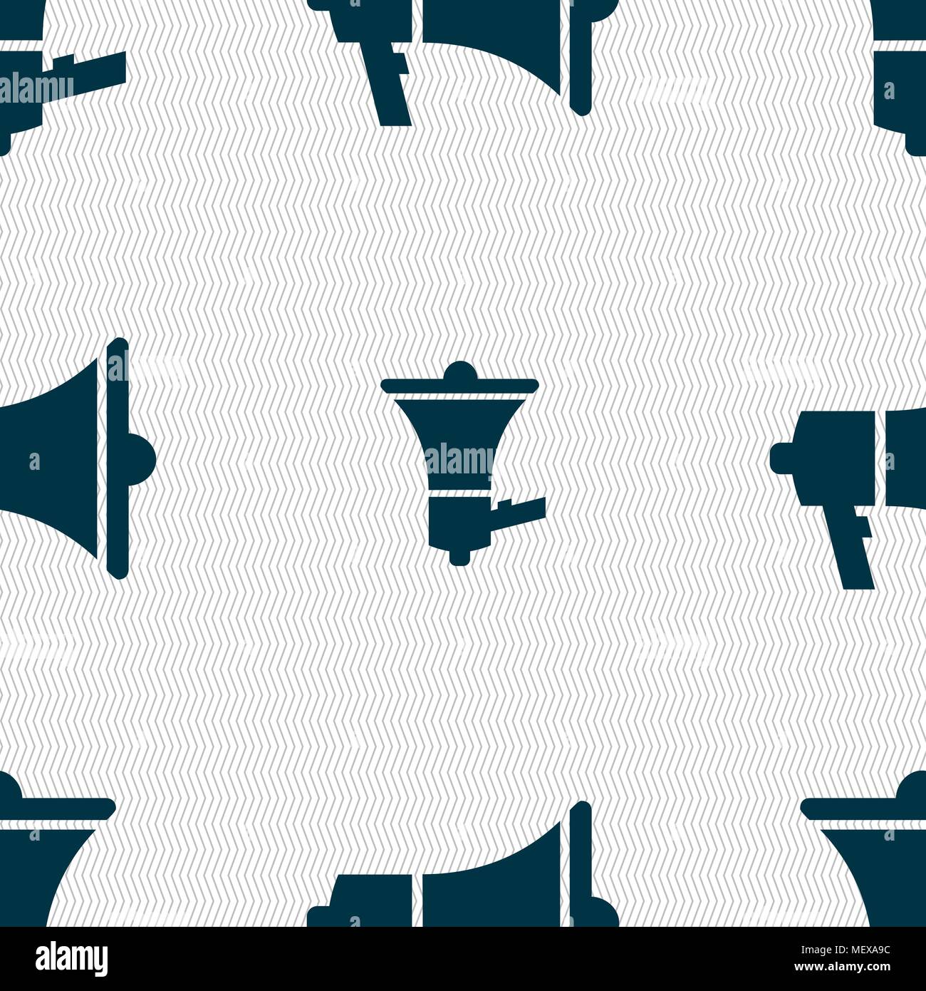 Gramophone web icon sign. Seamless pattern with geometric texture. Vector illustration Stock Vector