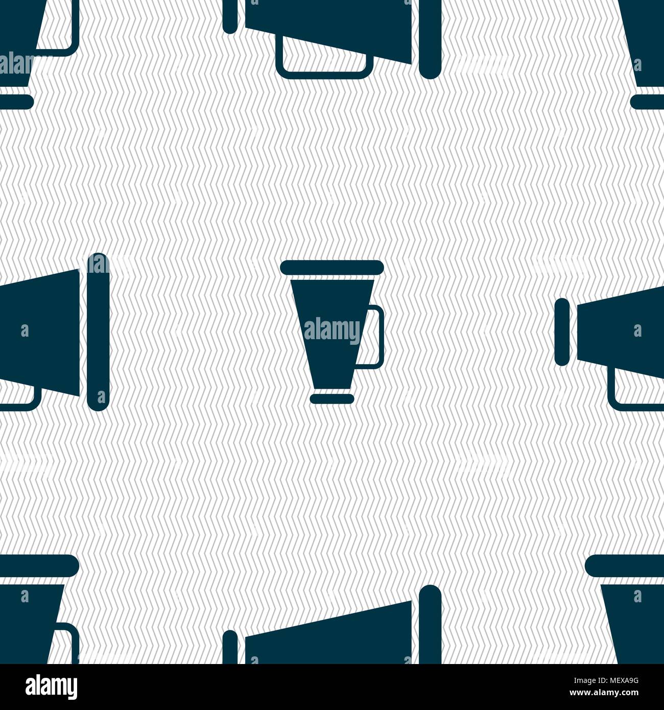 Gramophone web icon sign. Seamless pattern with geometric texture. Vector illustration Stock Vector