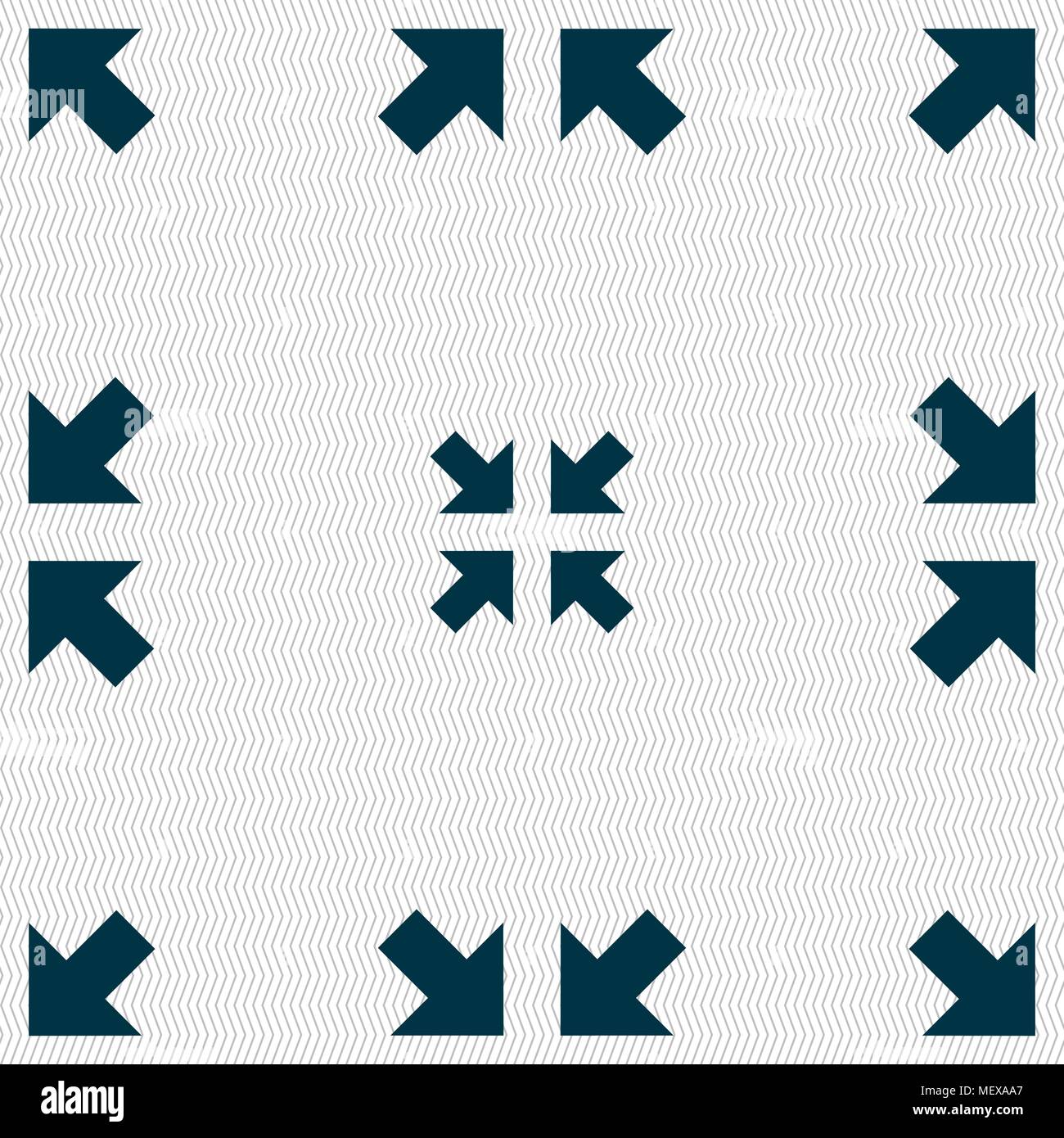 Exit full screen icon sign. Seamless pattern with geometric texture. Vector illustration Stock Vector