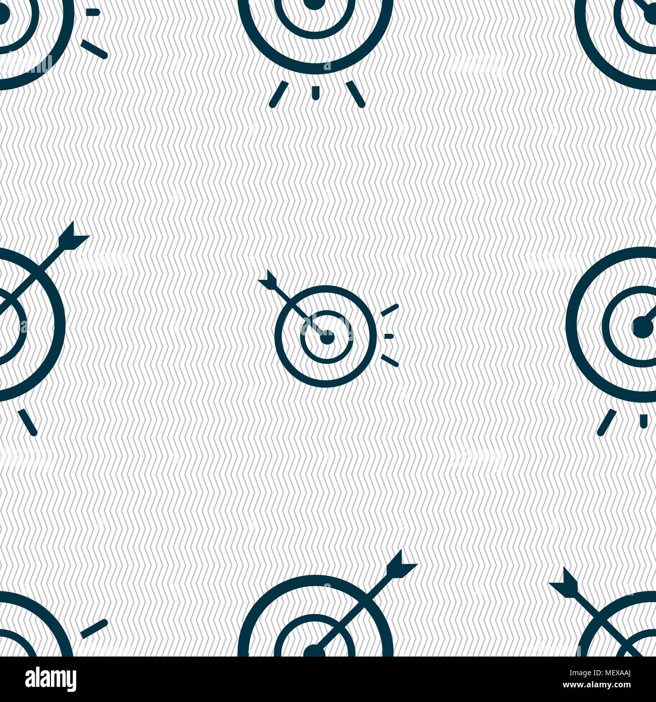 Target icon sign. Seamless pattern with geometric texture. Vector illustration Stock Vector