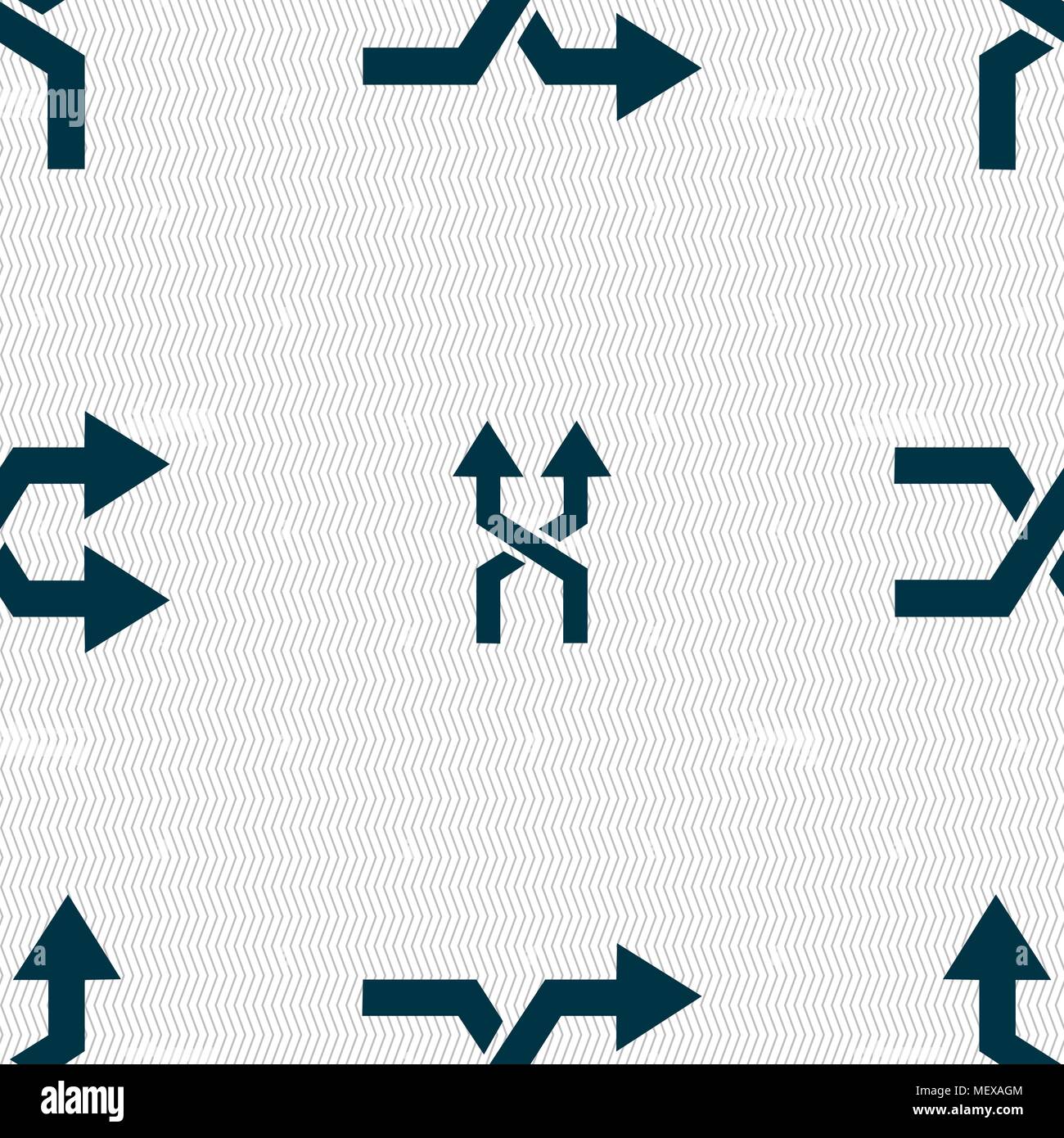 shuffle icon sign. Seamless pattern with geometric texture. Vector illustration Stock Vector