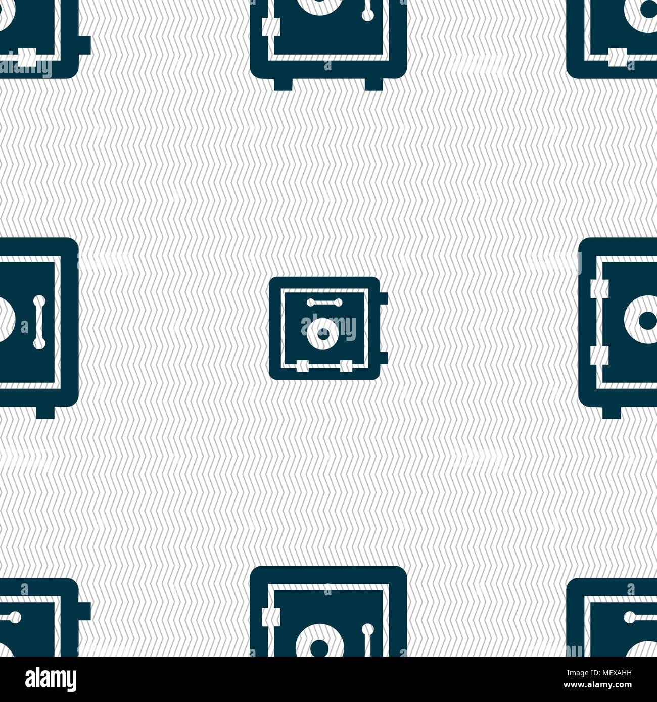 safe icon sign. Seamless pattern with geometric texture. Vector illustration Stock Vector