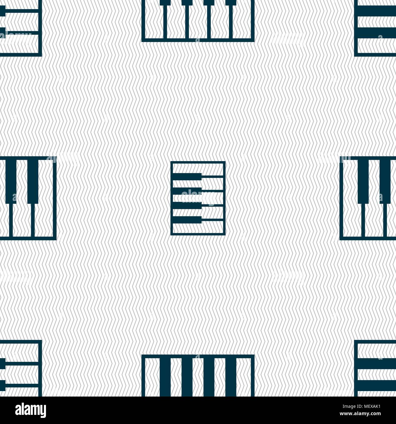 piano key icon sign. Seamless pattern with geometric texture. Vector illustration Stock Vector
