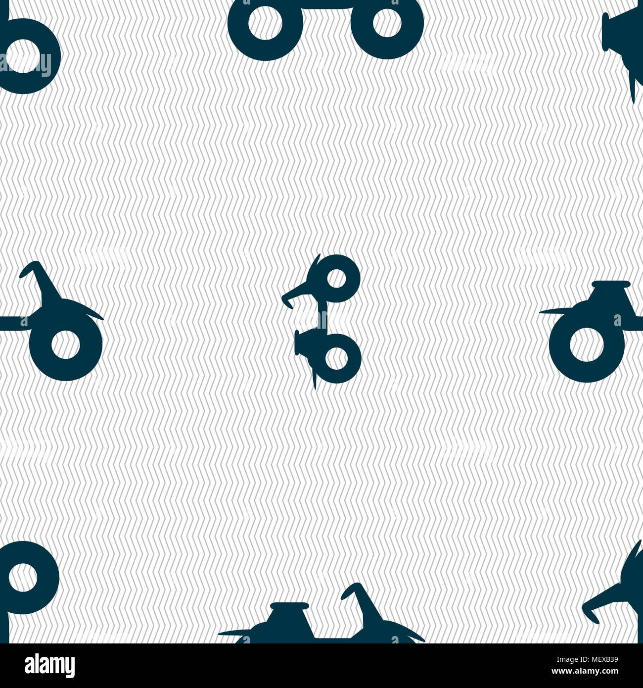 ATV icon sign. Seamless pattern with geometric texture. Vector illustration Stock Vector