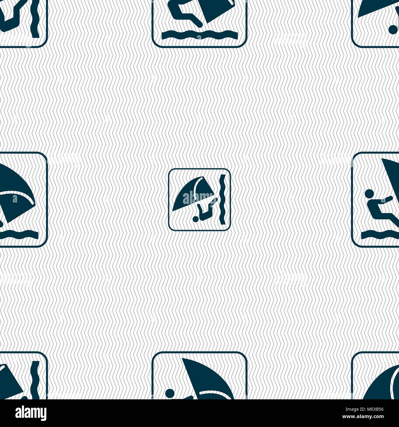 Windsurfing sign. Seamless pattern with geometric texture. Vector illustration Stock Vector