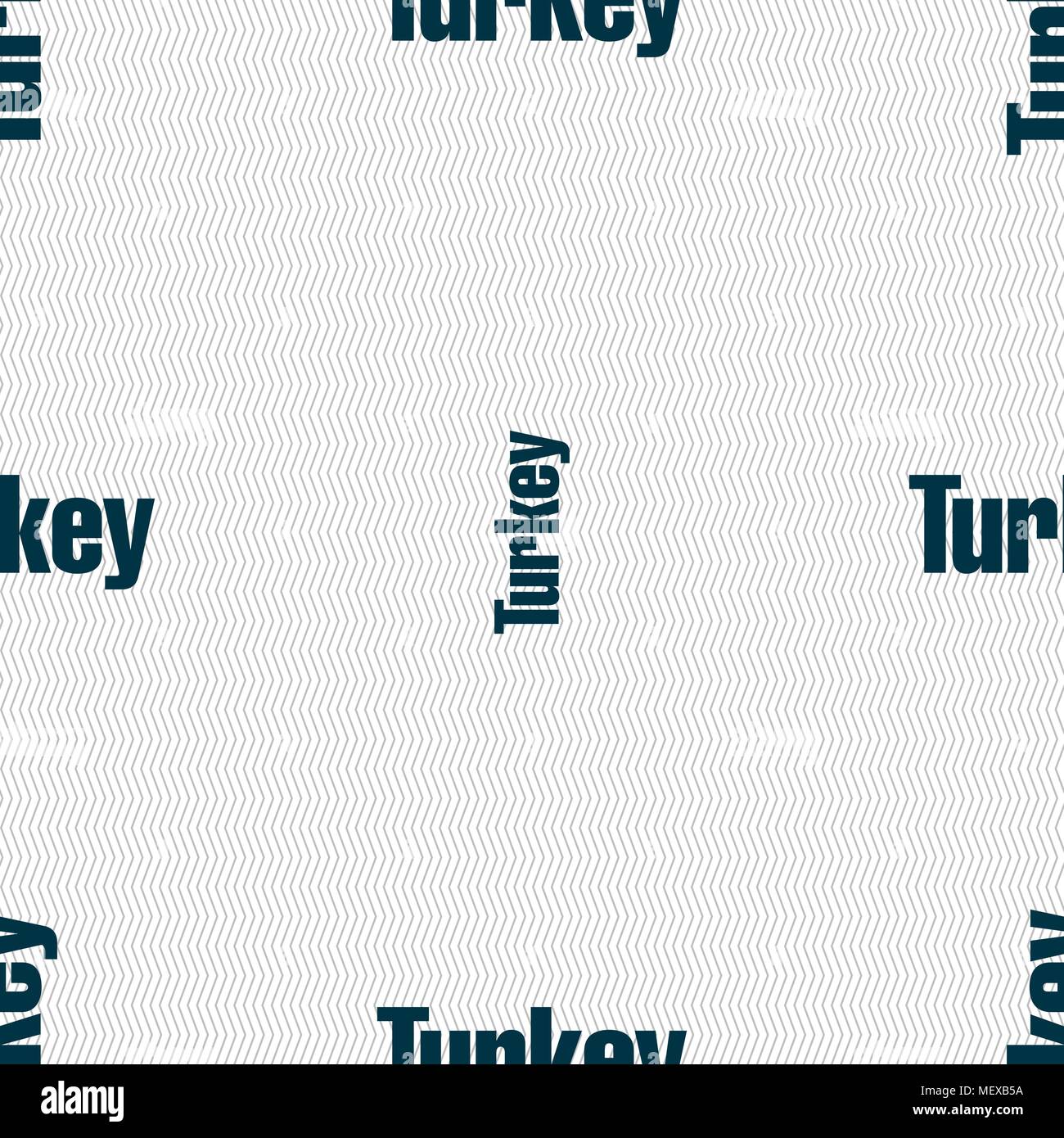 Turkey sign. Seamless pattern with geometric texture. Vector illustration Stock Vector