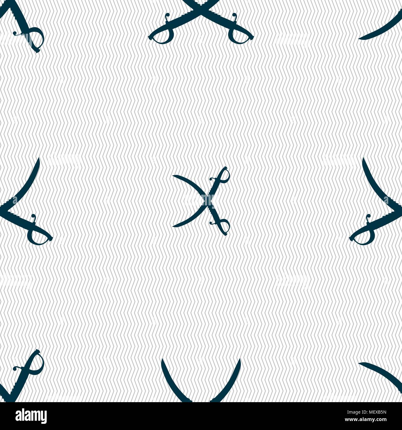Crossed saber sign. Seamless pattern with geometric texture. Vector illustration Stock Vector
