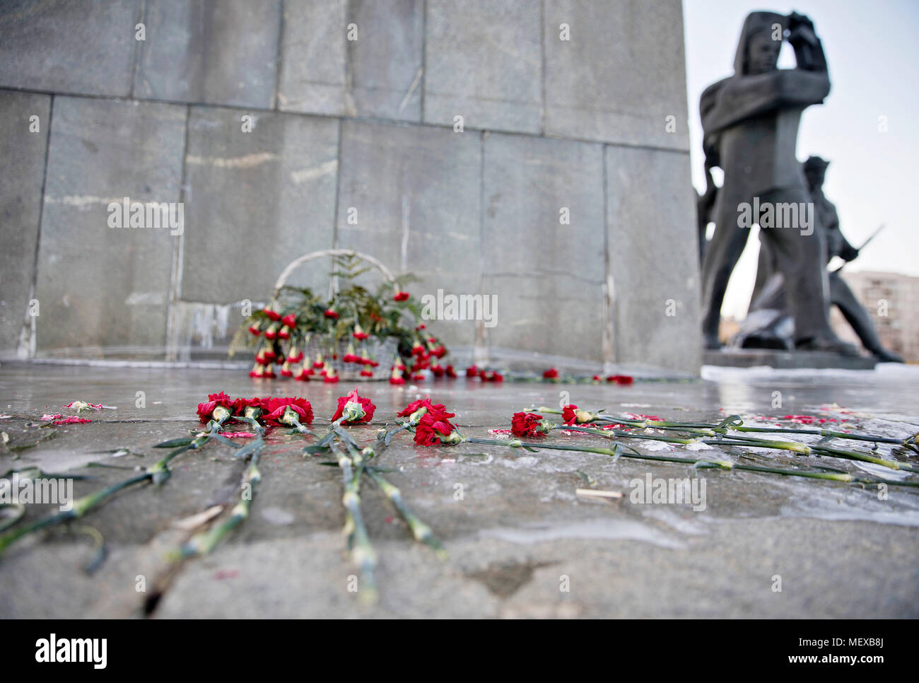 carnation, frozen, monument, square, Russia Stock Photo Alamy