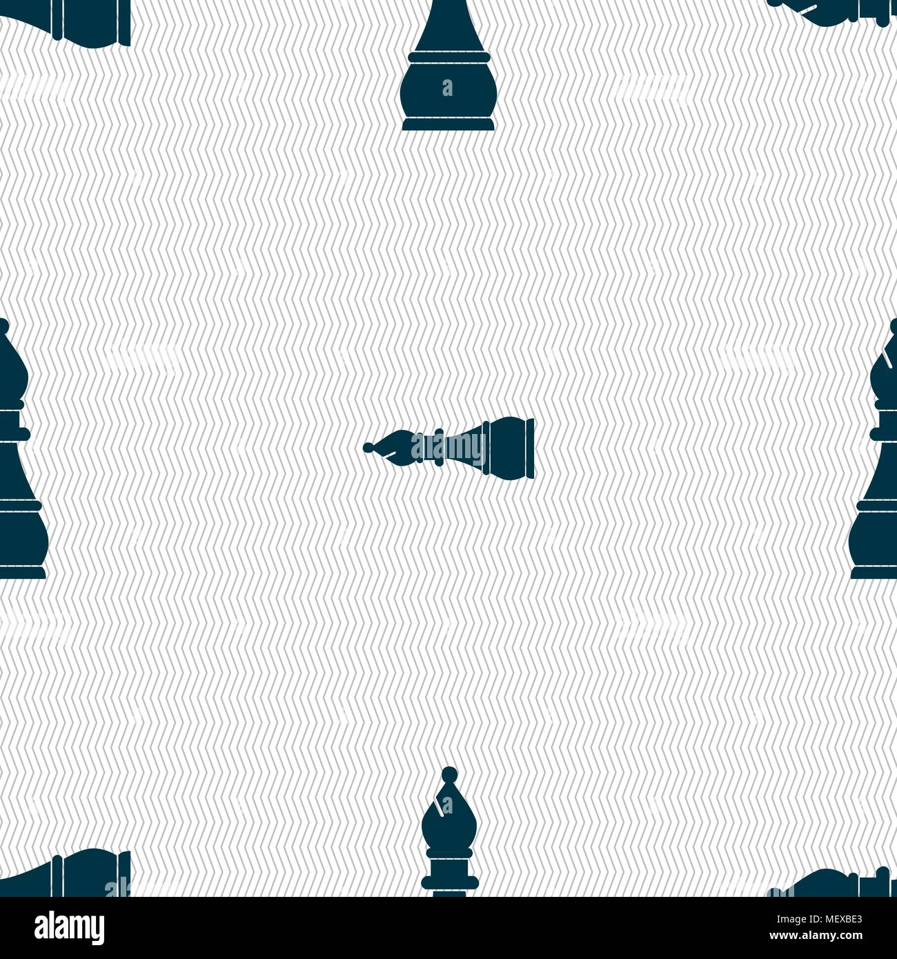 Chess bishop sign. Seamless pattern with geometric texture. Vector illustration Stock Vector