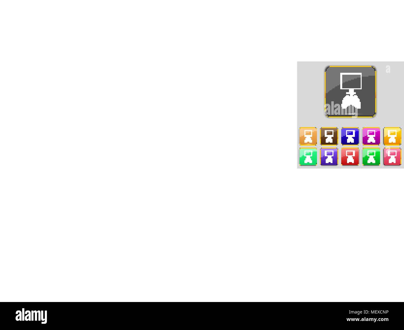Joystick and monitor sign icon. Video game symbol. Set colourful ...