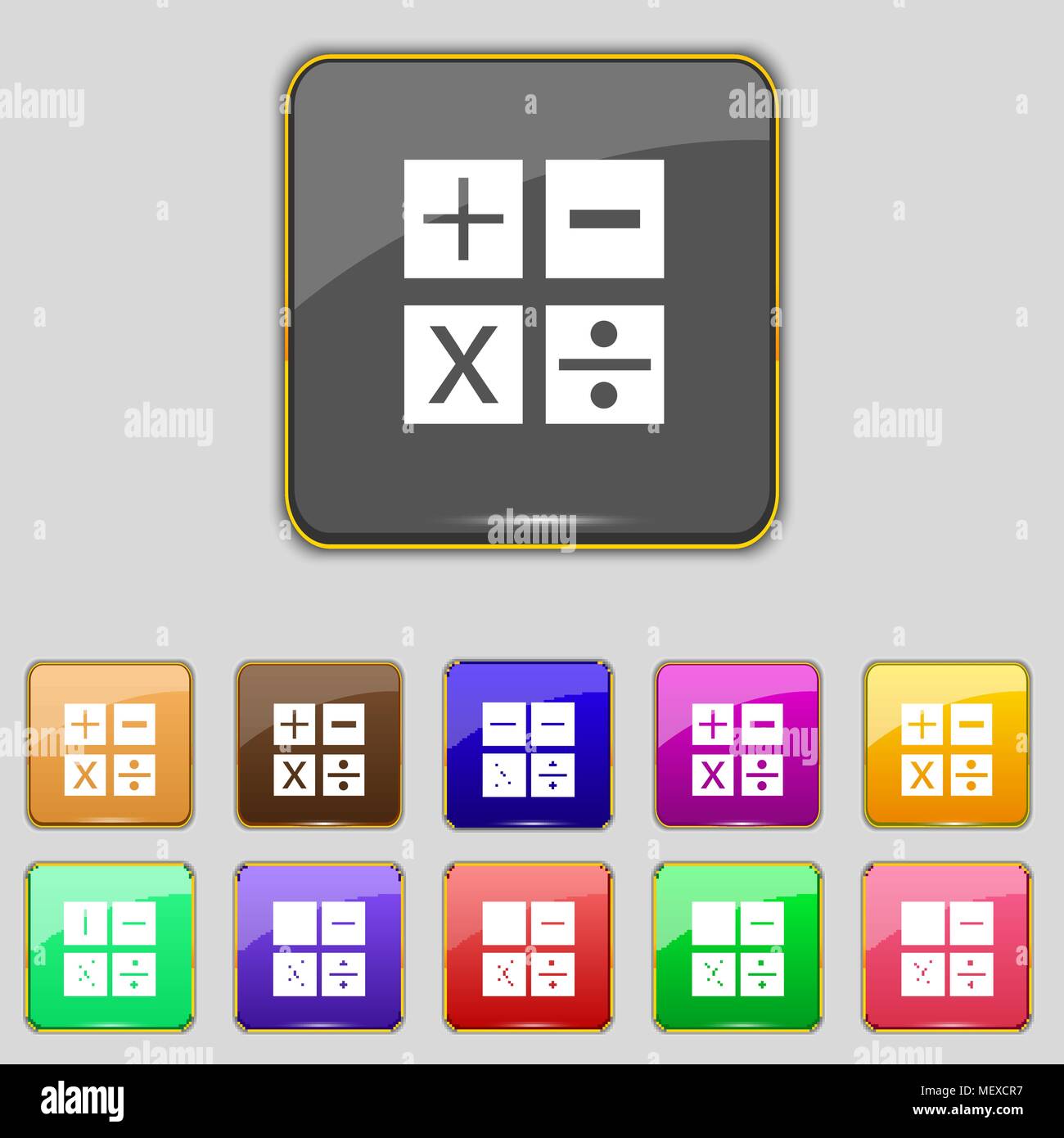 Multiplication, division, plus, minus icon Math symbol Mathematics Set ...