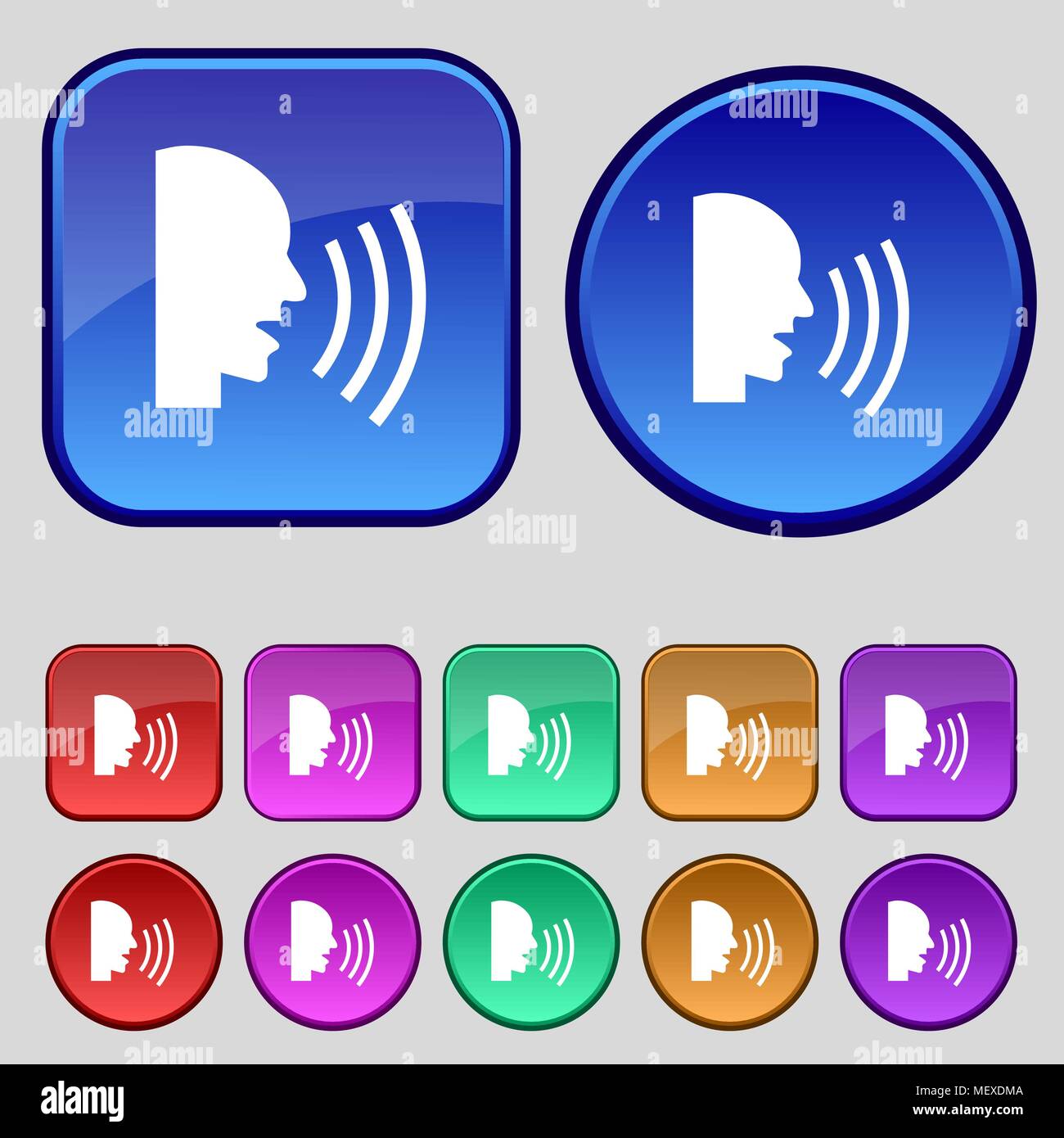 Talking Flat modern web icon. Set colour button. Vector illustration ...