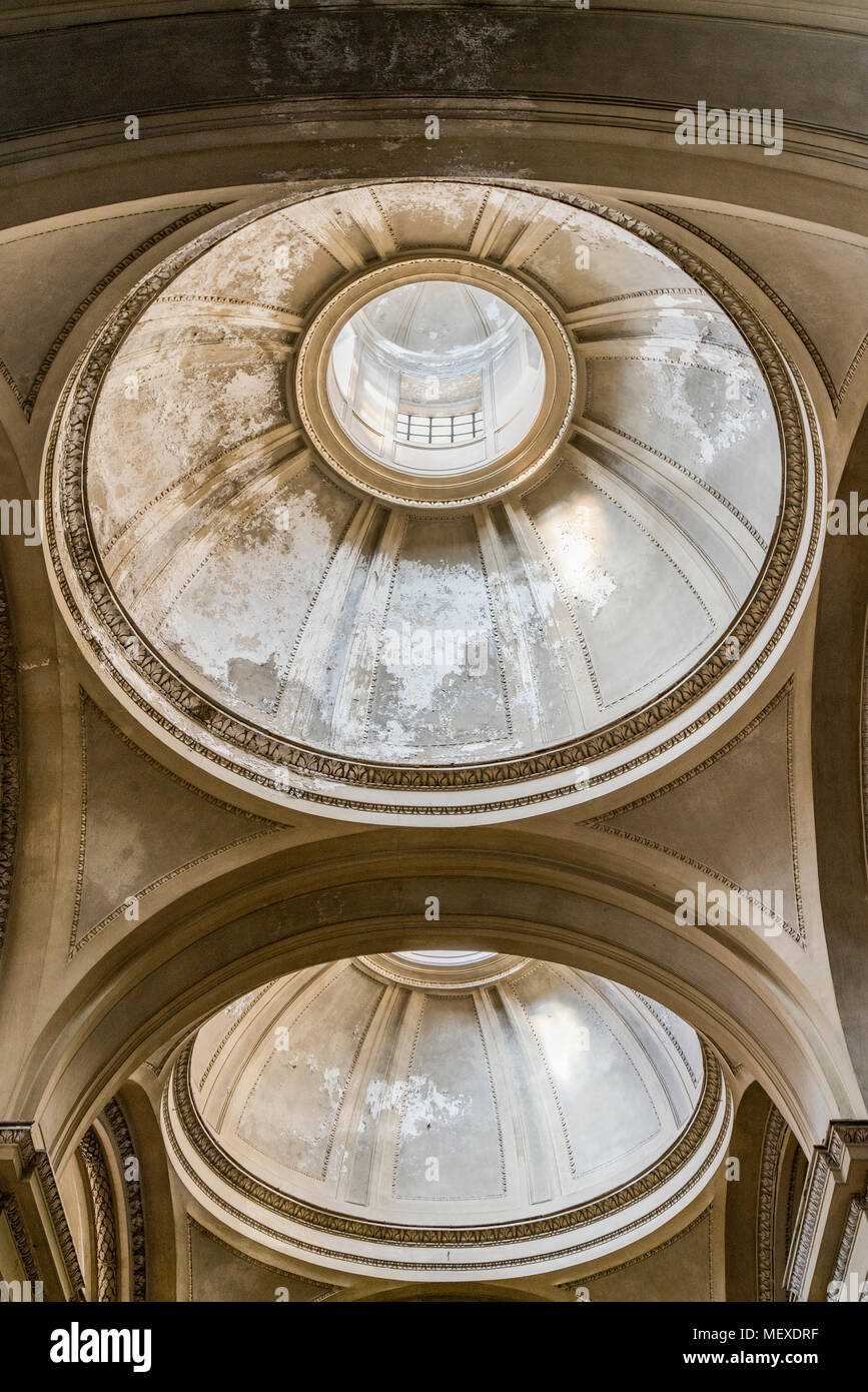 The domes within the ceiling of Palermo Cathedral, Sicily, Italy, built to allow natural light in. Stock Photo