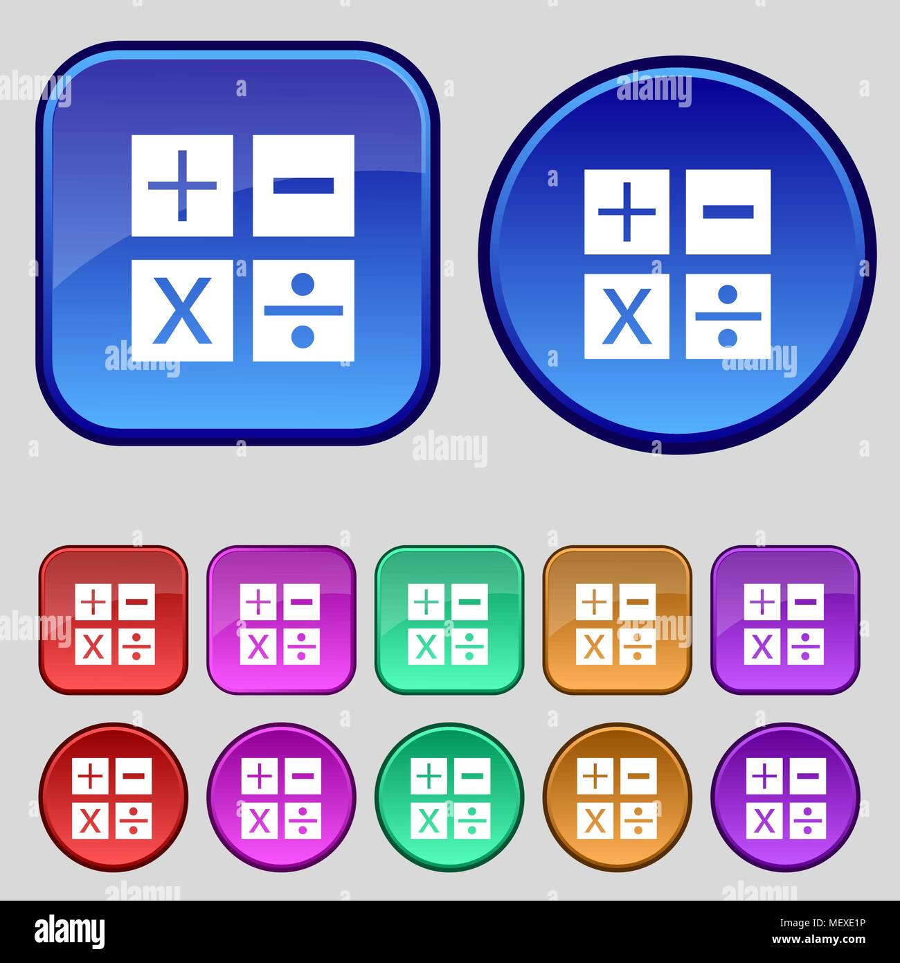 Multiplication, division, plus, minus icon Math symbol Mathematics Set ...
