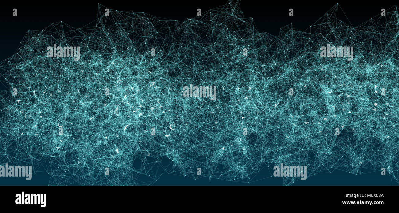 3D Rendering Of Abstract Network Plexus Connection Net Stock Photo