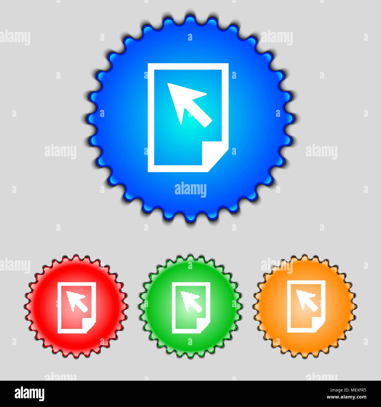 Text file sign icon. File document symbol. Set of colour buttons