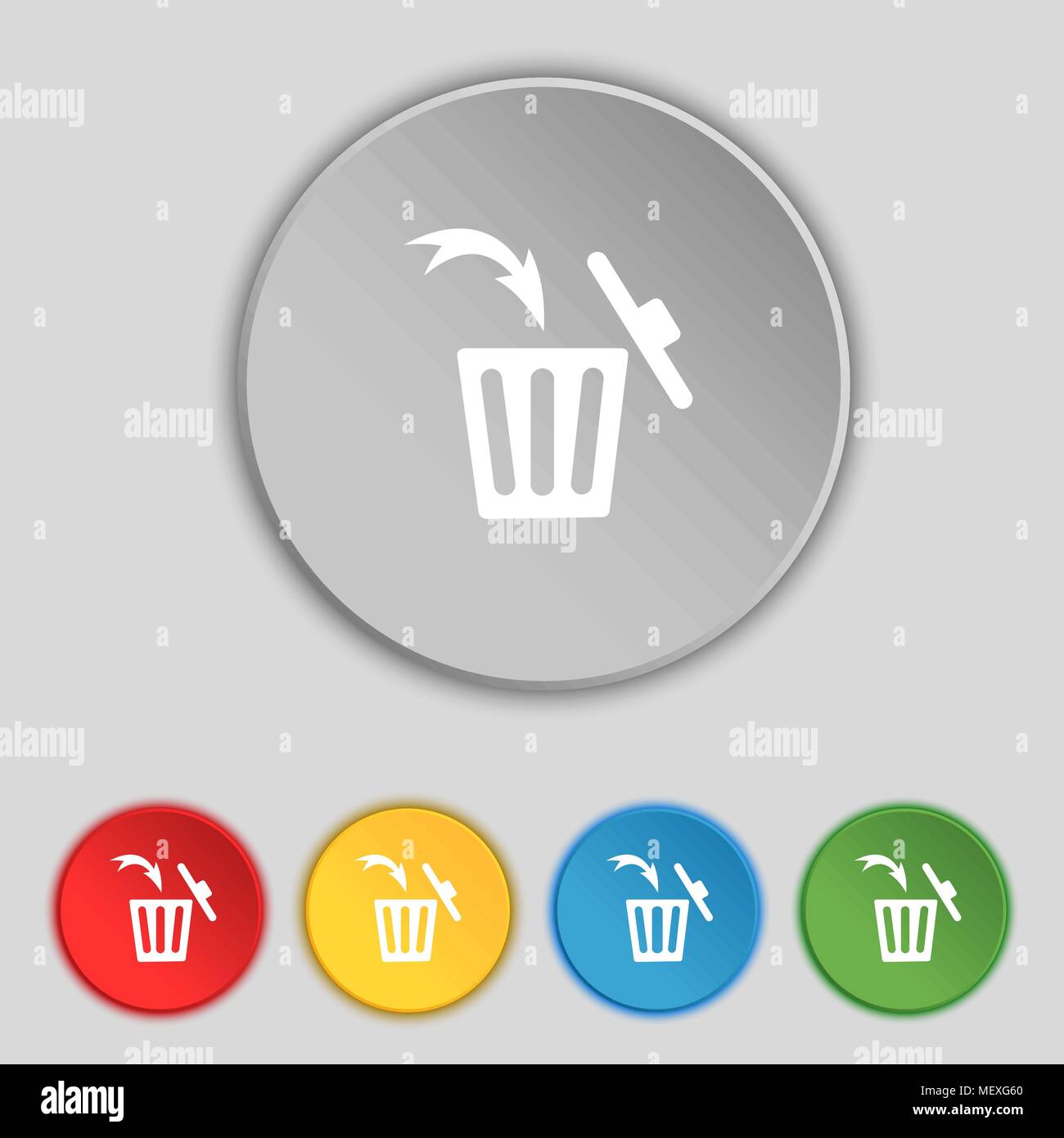 Recycle bin sign icon. Bins symbol. Set colourful buttons. Vector