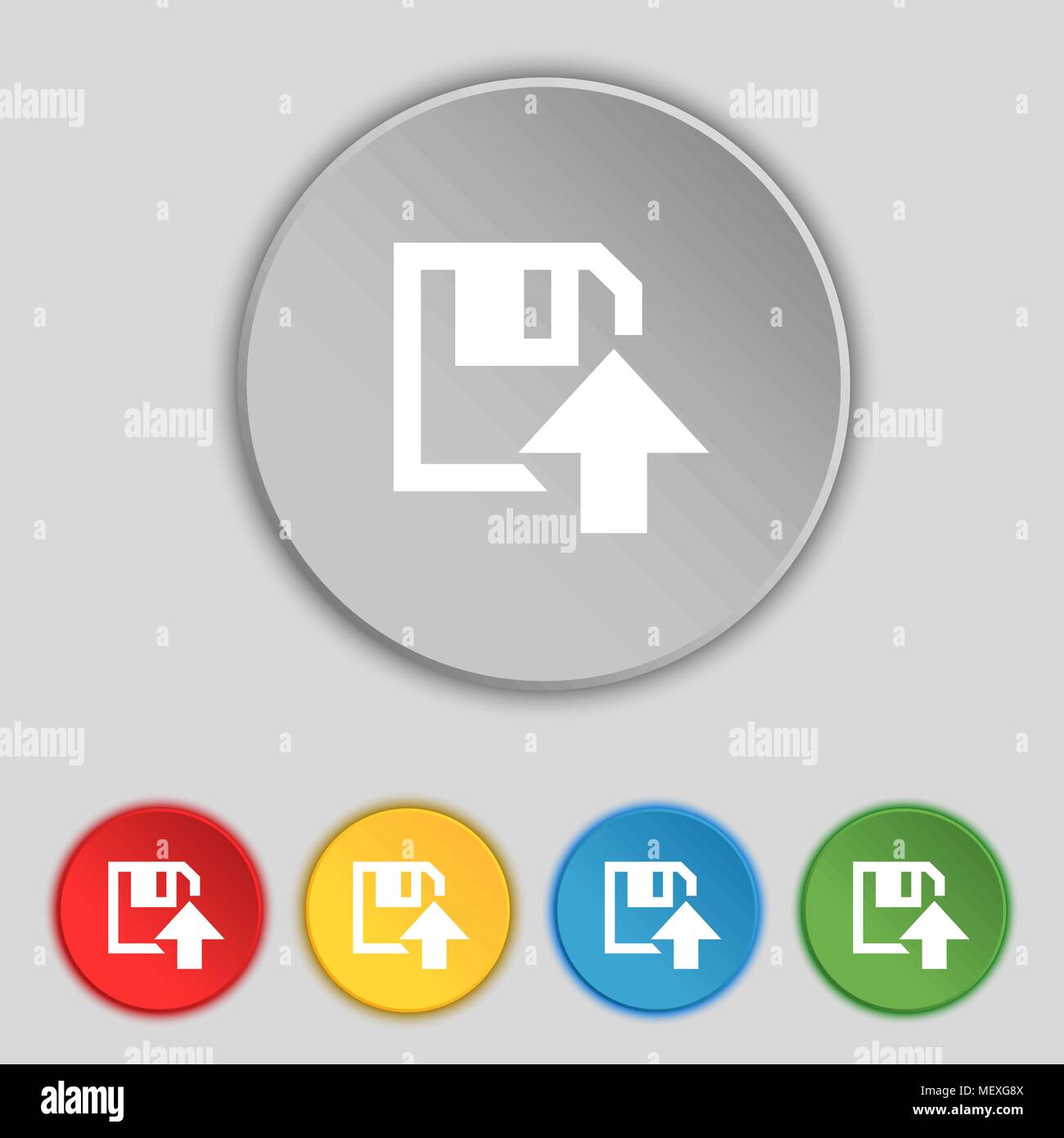 floppy icon. Flat modern design Set colour buttons. Vector illustration Stock Vector