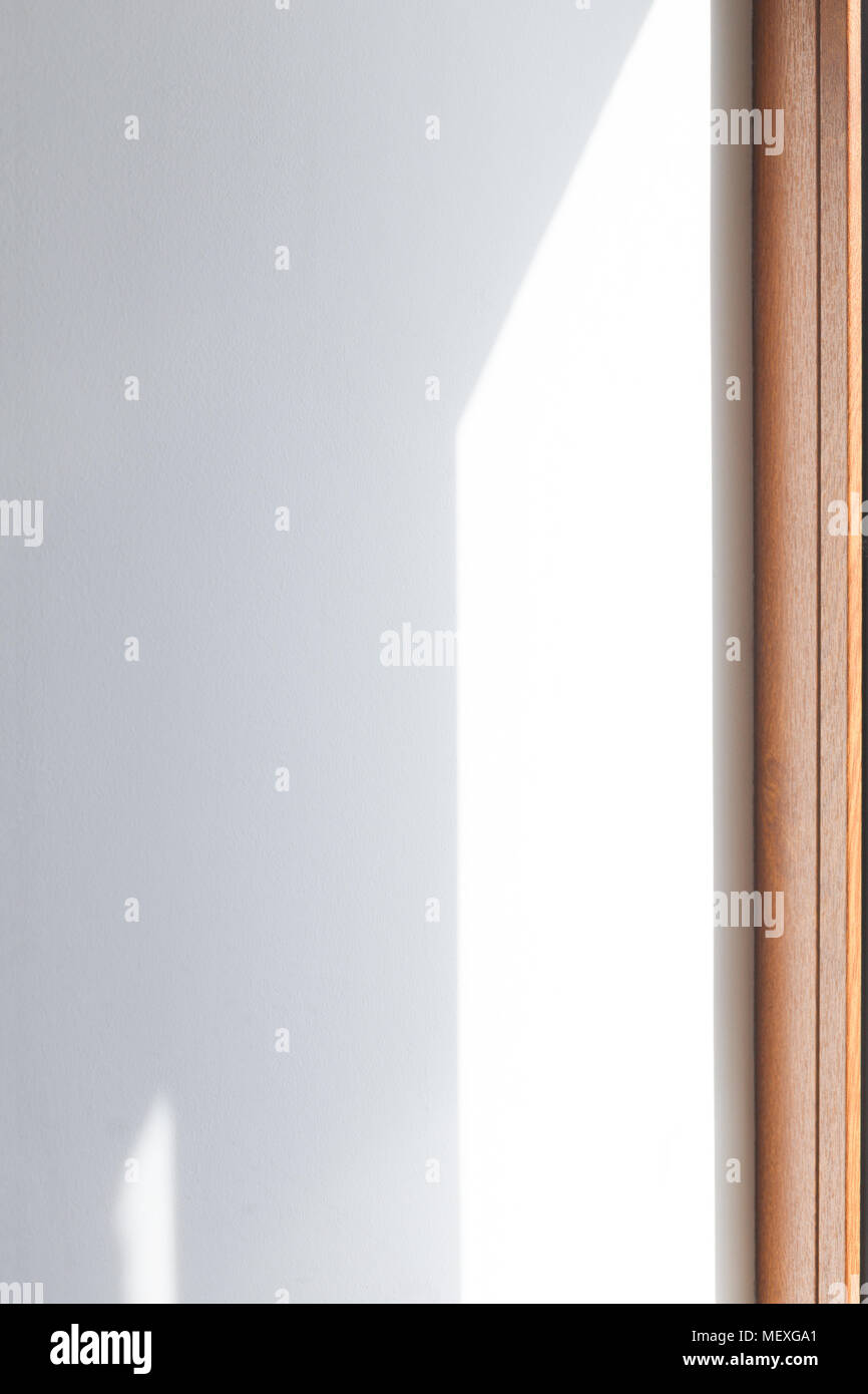 The sun light on the wall, day time Stock Photo