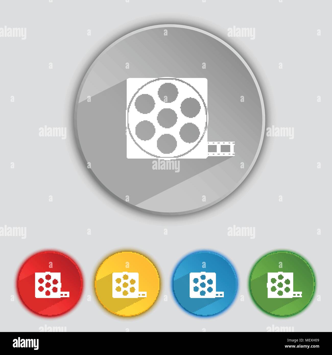 Video sign icon. frame symbol. Set colourful buttons. Vector ...