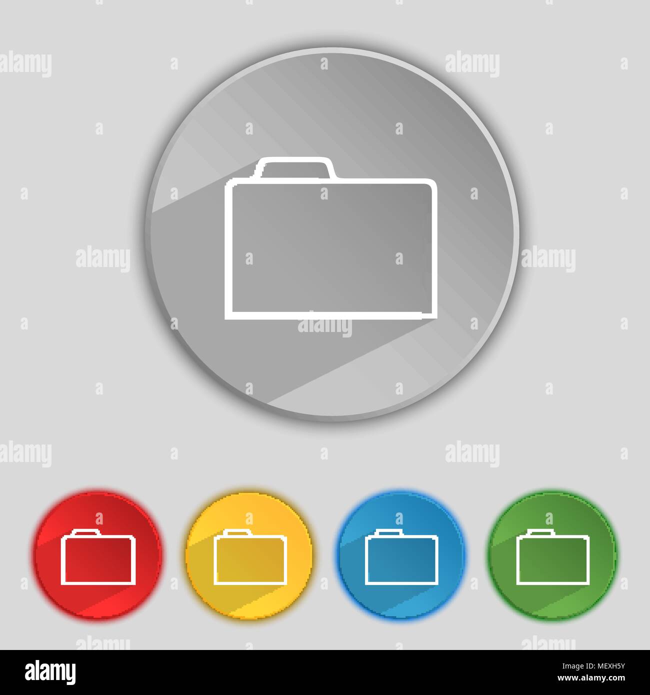 Document folder sign. Accounting binder symbol. Set of coloured buttons ...