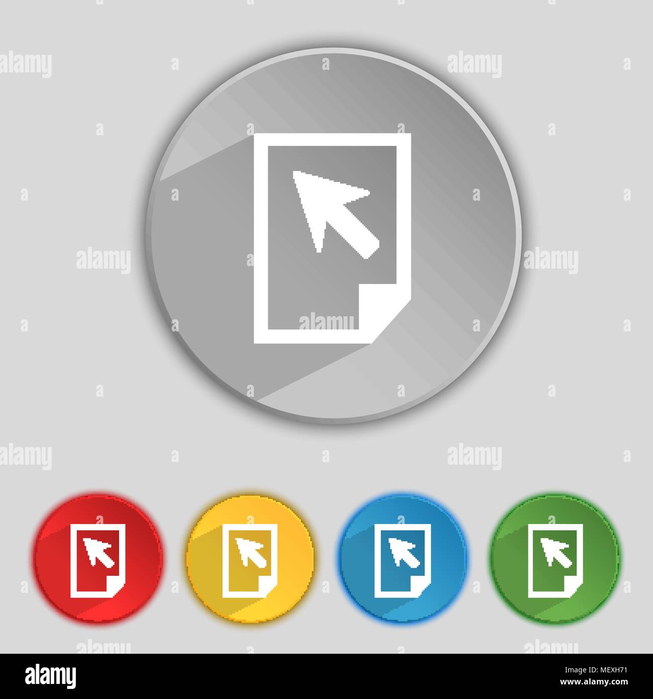 Text file sign icon. File document symbol. Set of colour buttons