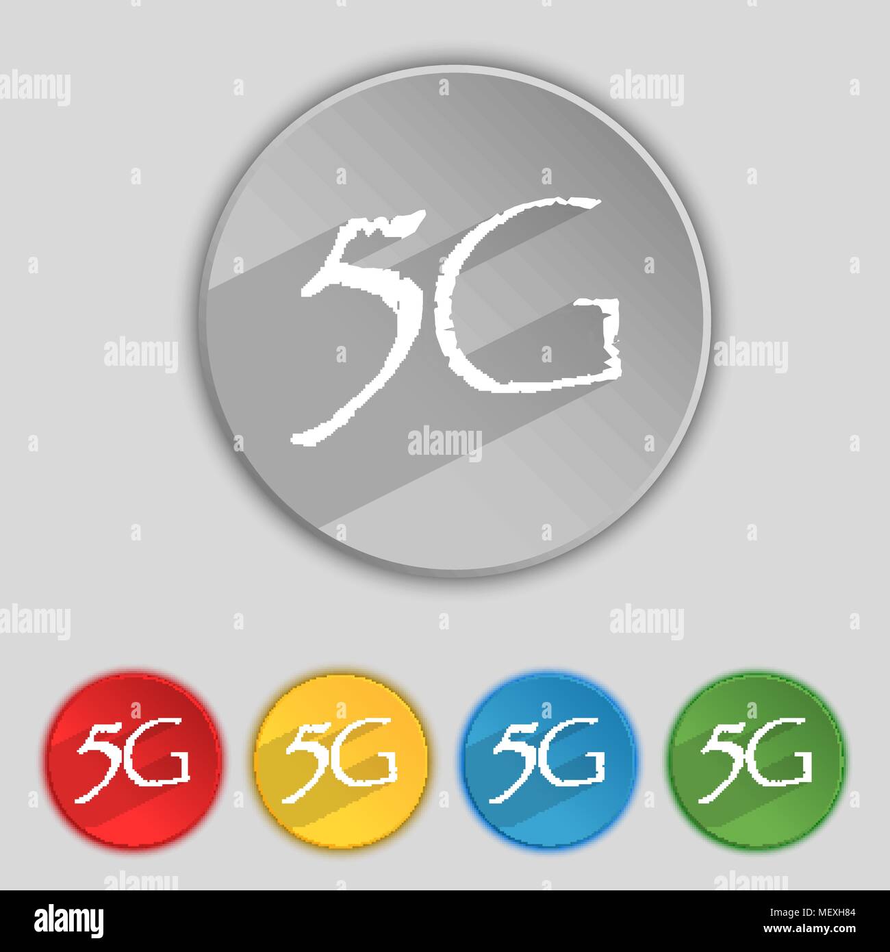 5G sign icon. Mobile telecommunications technology symbol. Set of ...