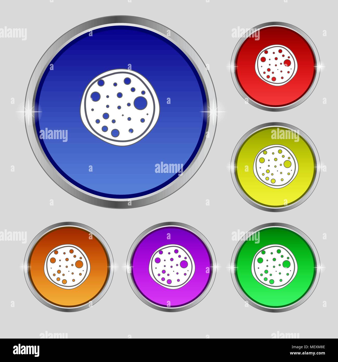 Pizza Icon. Set colourful buttons sign. Vector illustration Stock ...