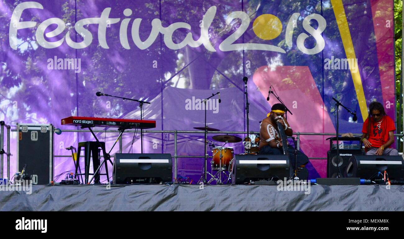 Aboriginal people from palm island the Bwgcolman tribe performing