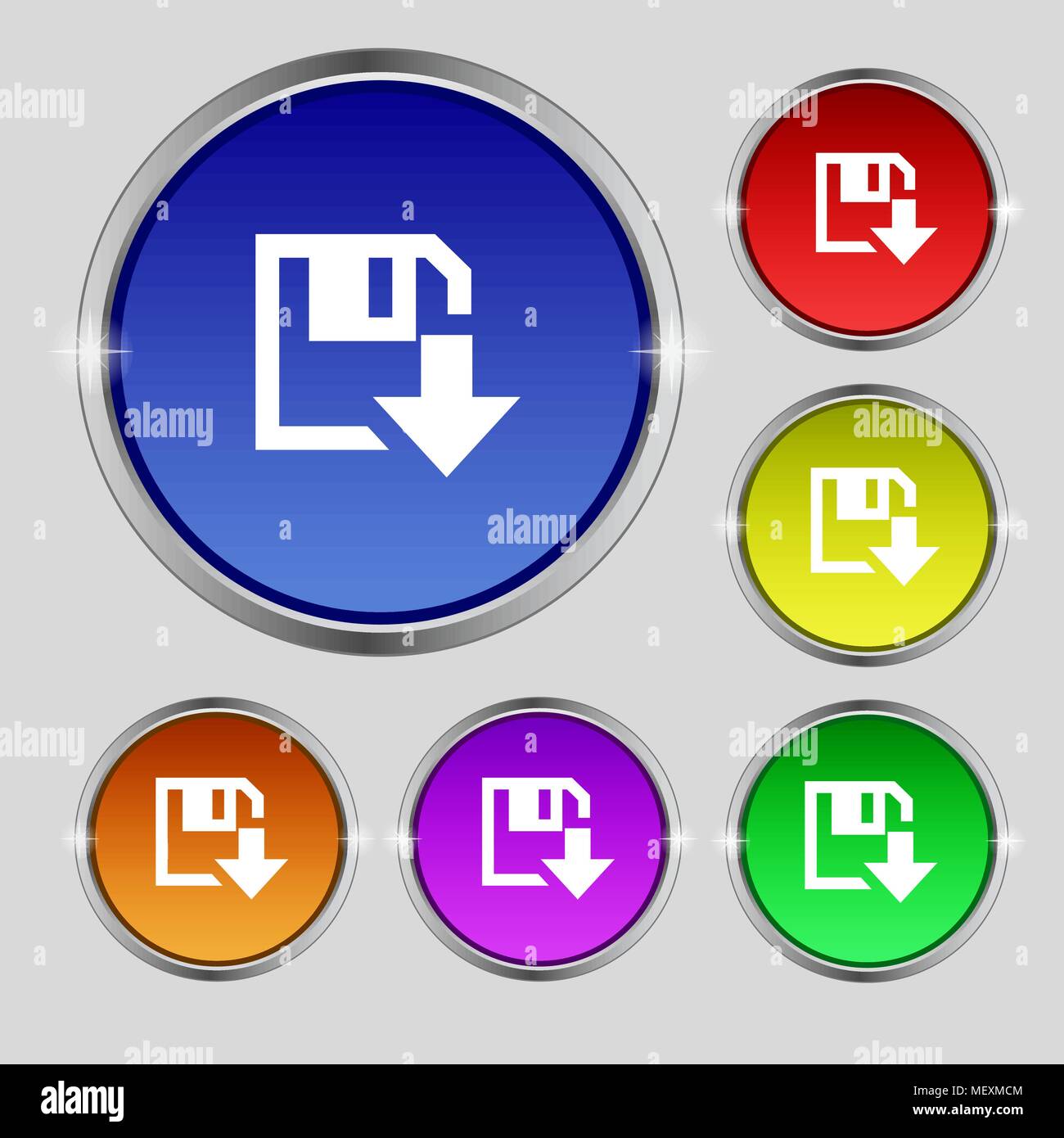 floppy icon. Flat modern design Set colour buttons. Vector illustration ...