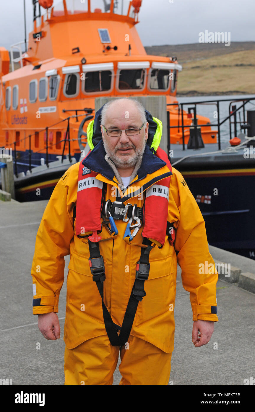 Hylton Henry Coxswain of the Aith Lifeboat Shetland Stock Photo