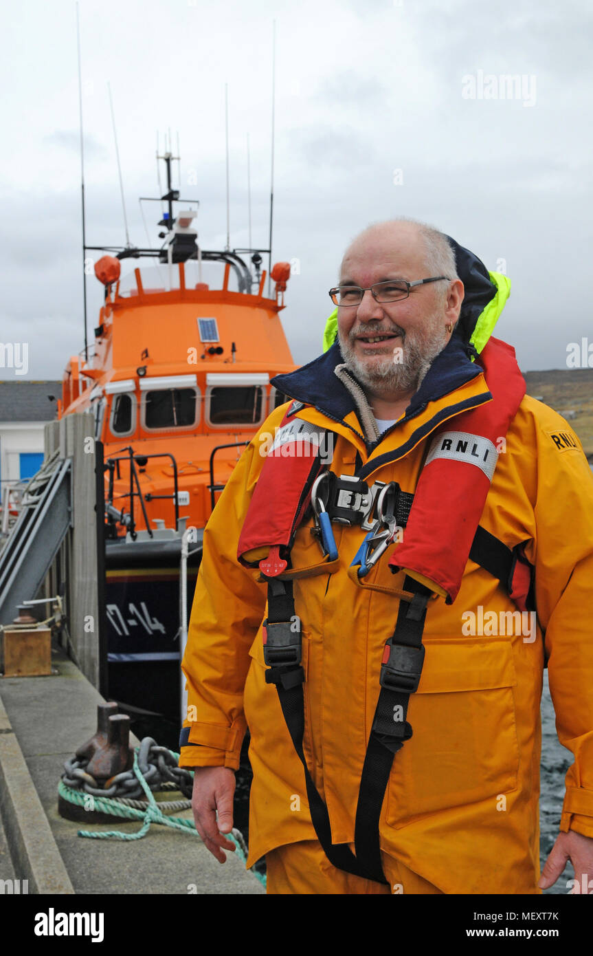 Hylton Henry Coxswain of the Aith Lifeboat Shetland Stock Photo