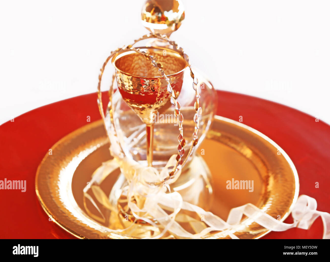 traditional wedding crowns, decanter and chalice greek wedding