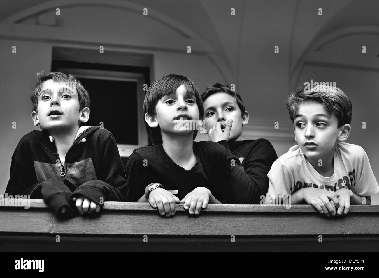 School boys, Barcelona, Spain Stock Photo