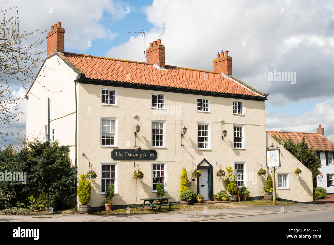 The Dawnay Arms an 18th century building, now a pub and restaurant, Newton-on-Ouse, North Yorkshire, England, UK Stock Photo