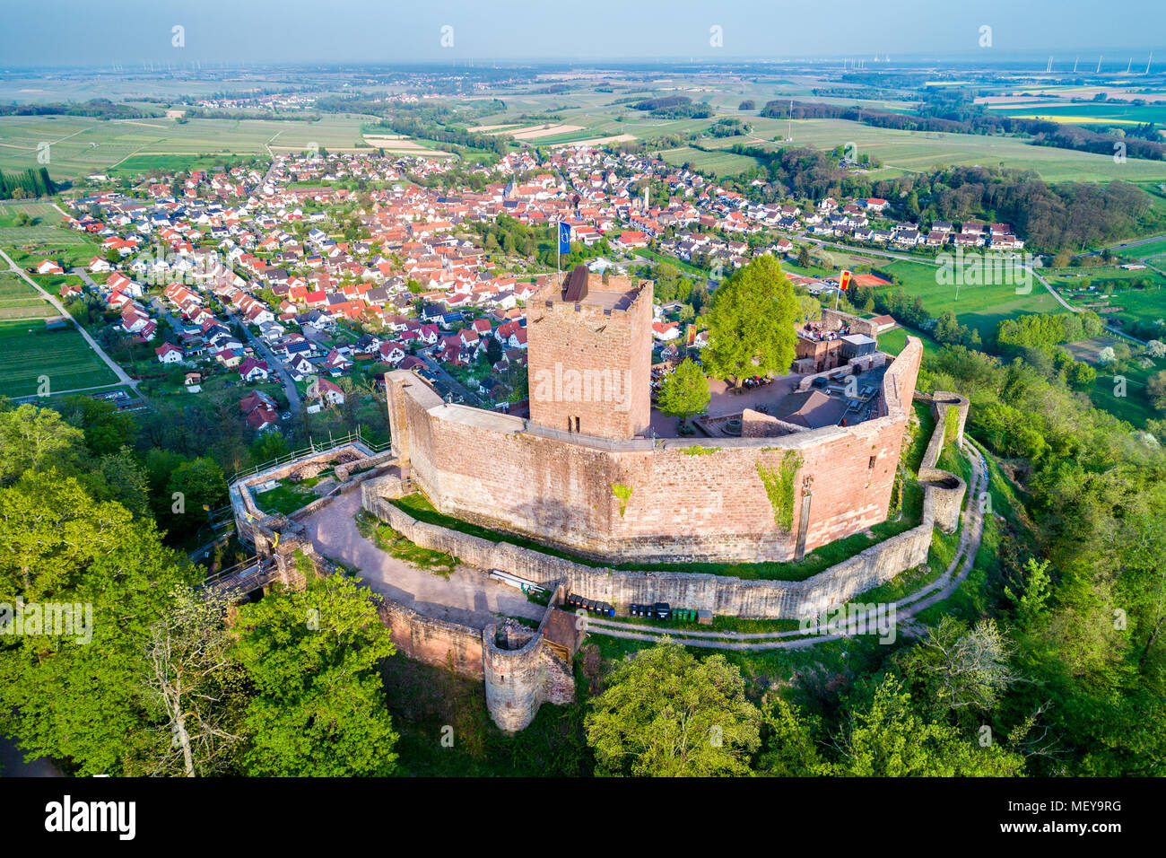 Landeck Castle and Klingenmunster town in Rhineland-Palatinate, Germany Stock Photo