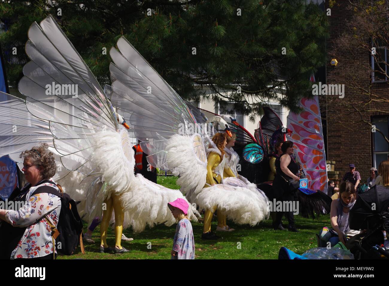 Kinematic Swan Puppet Procession in Rougemont Gardens for ramm’s