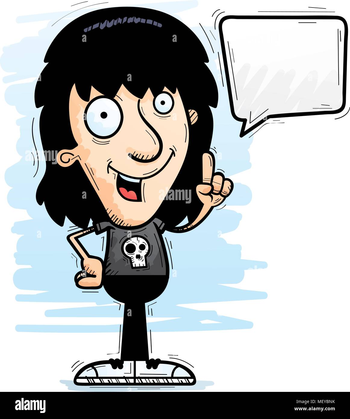 A cartoon illustration of a metalhead talking. Stock Vector