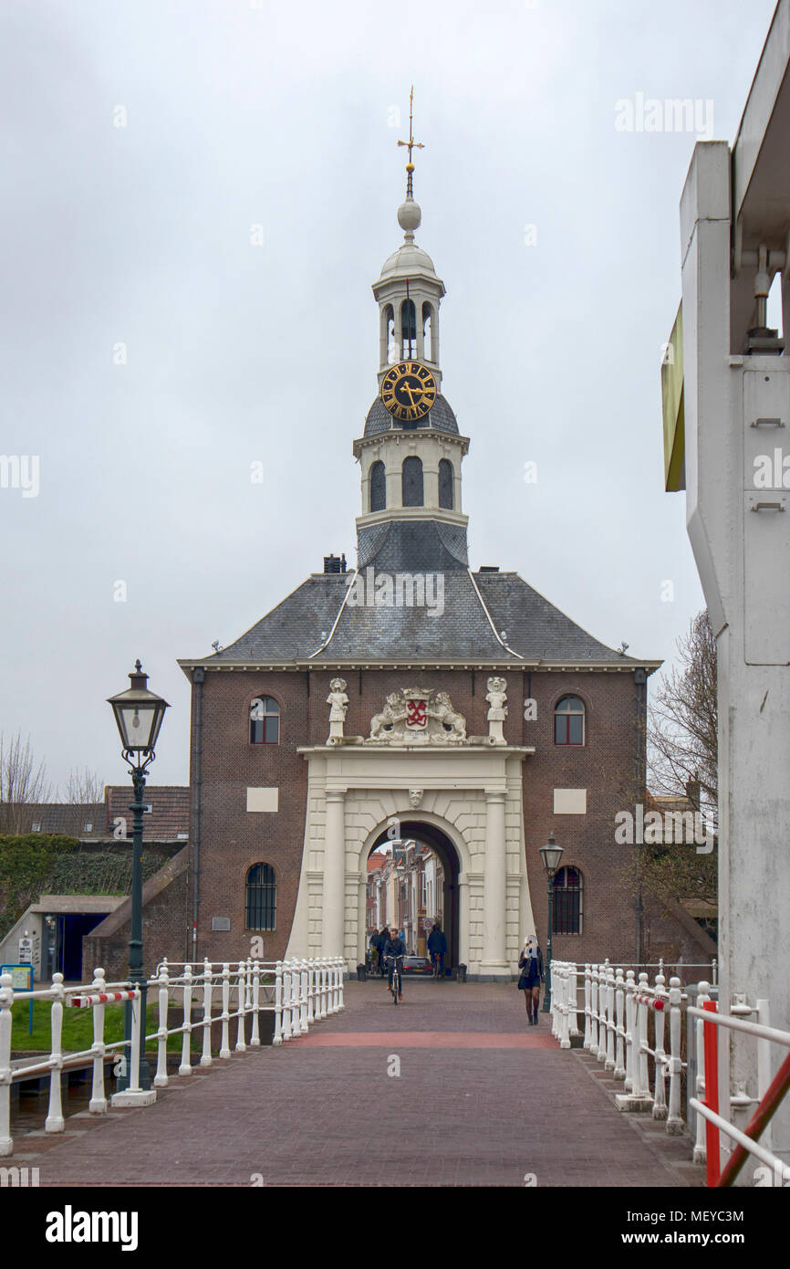 LEIDEN, NETHERLANDS - April 20, 2018: People visit old town in Den Bosch, Netherlands. Leiden is the 6th largest agglomeration in the Netherlands .Gal Stock Photo
