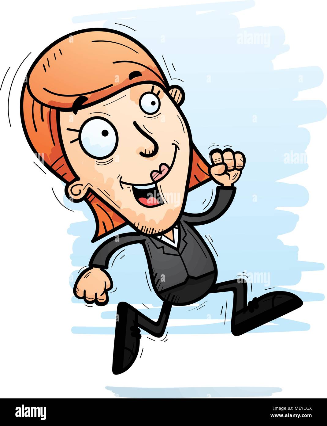 A cartoon illustration of a businesswoman running Stock Vector Image ...