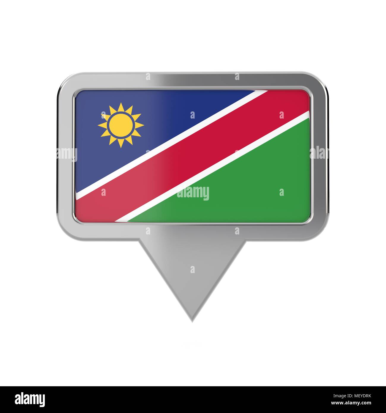 Namibia flag location marker icon. 3D Rendering Stock Photo - Alamy