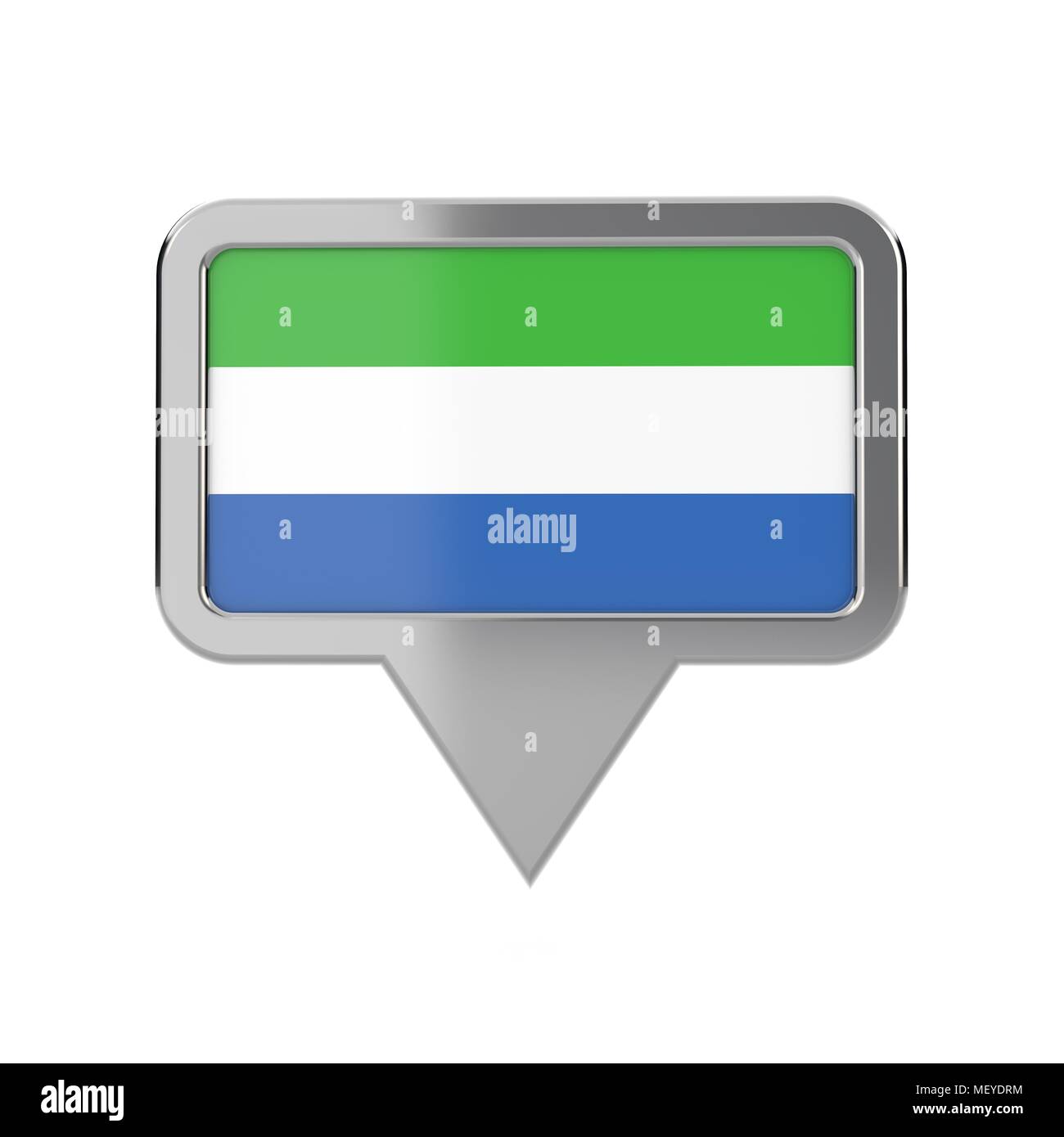 Sierra Leone flag location marker icon. 3D Rendering Stock Photo - Alamy