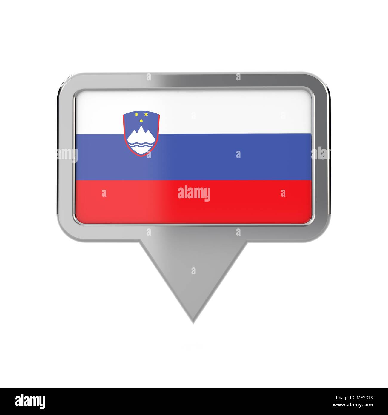 Slovenia flag location marker icon. 3D Rendering Stock Photo - Alamy