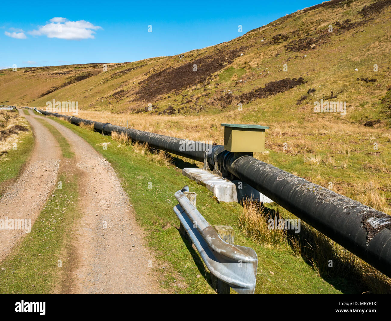Long water pipe along the Medwin Water valley, Scottish Borders