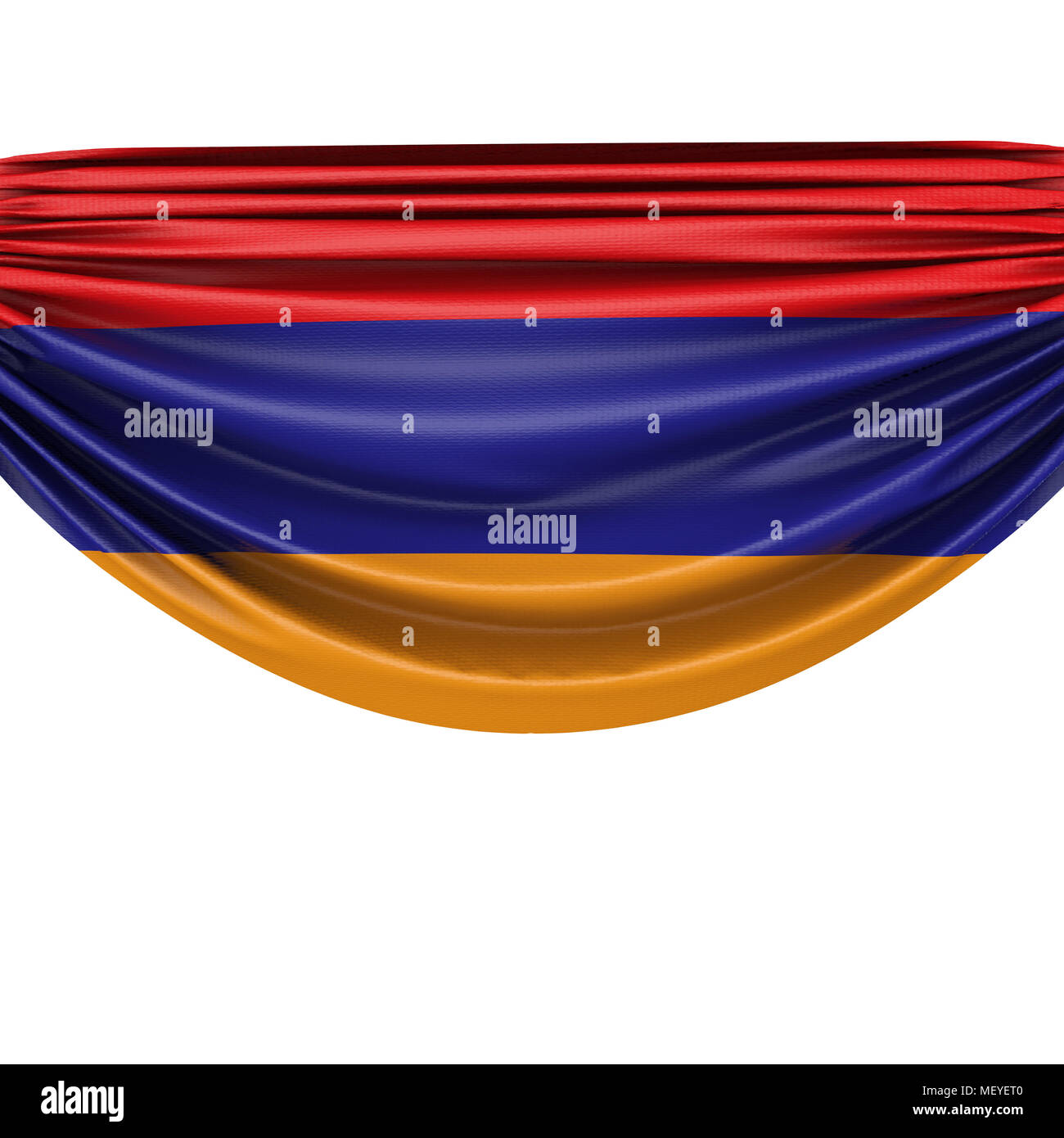 Armenia national flag hanging fabric banner. 3D Rendering Stock Photo ...