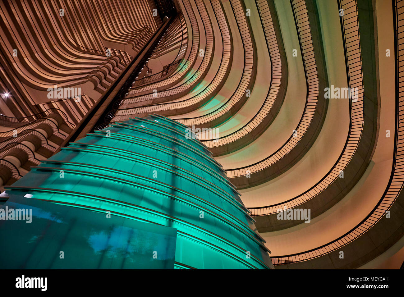 Atlanta capital of the U.S. state of Georgia, iconic interior of the Mariott Marquis, a popular hotel in downtown Atlanta on Peachtree Avenue Stock Photo